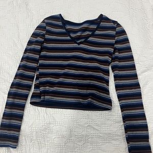 multi-color long sleeve crop top